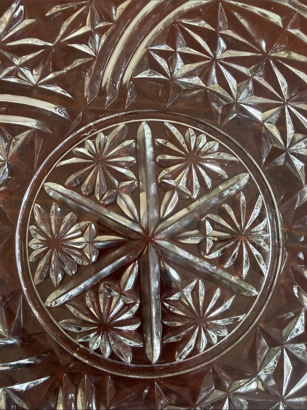 Vintage Anchor Hocking Stars & Bars pressed glass serving platter